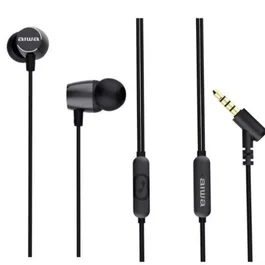 Aiwa Auriculares Intrauditivos ESM-30BK con Micrófono Jack 3.5 mm Negro